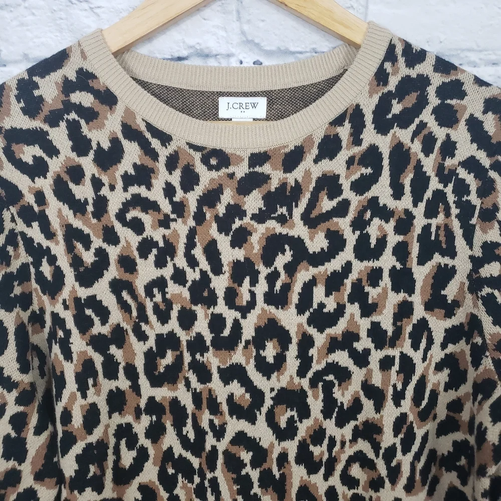 J. Crew Leopard Print Mini Dress in Tan and Black